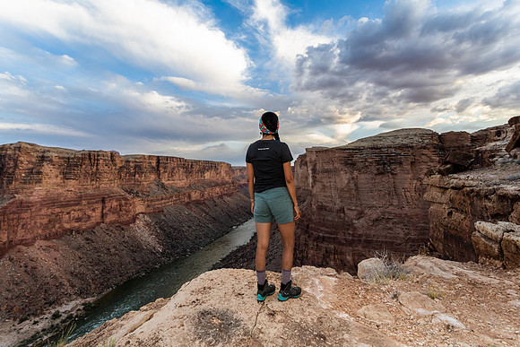 Overlooking the Colorado River in Grand Canyon from a point with